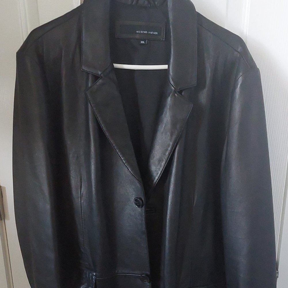 Dylan Two Button Genuine Leather Blazer